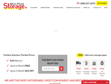 Tablet Screenshot of minipricestorage.com